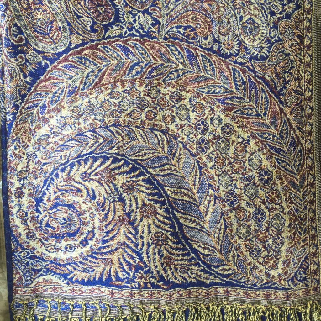 paisley shawl blue